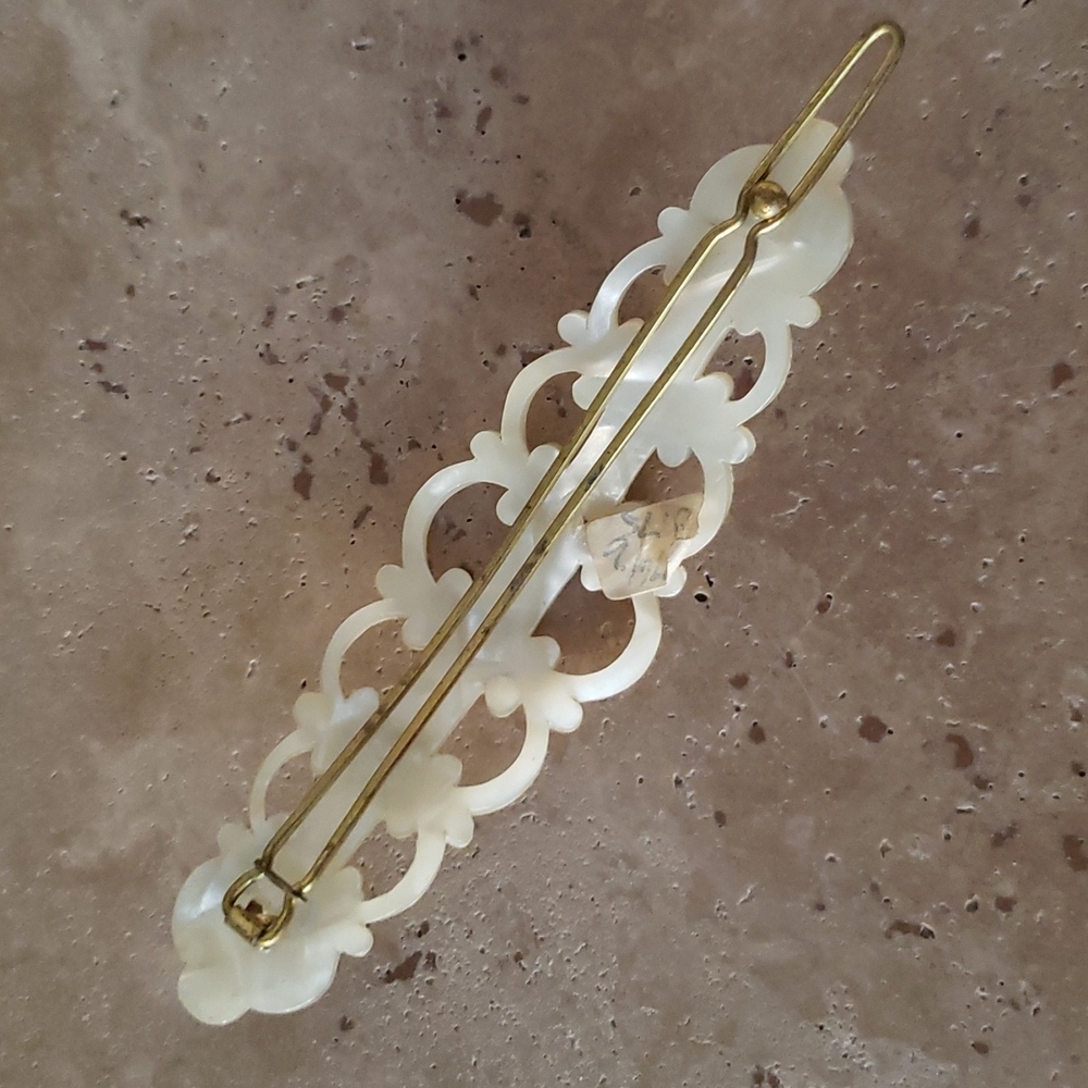 VTG 'by Charles' Mother of Pearl, and crystals hair clip, Belgium - Picture 3 of 12